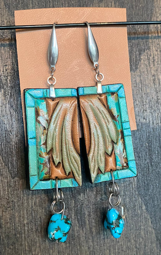 Turquoise & Sage Earrings